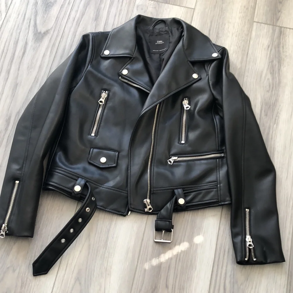Zara Outerwear Leather Jacket - Picture 4 of 9